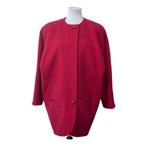 Vintage Irving Samuel Montreal Wool Cashmere Blend Lined Coat Size 8 Barbiecore
